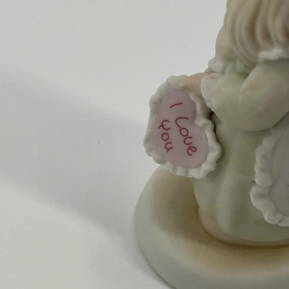 Precious Moments Figure God Is Love Dear Valentine Girl Holding #523518 Vintage